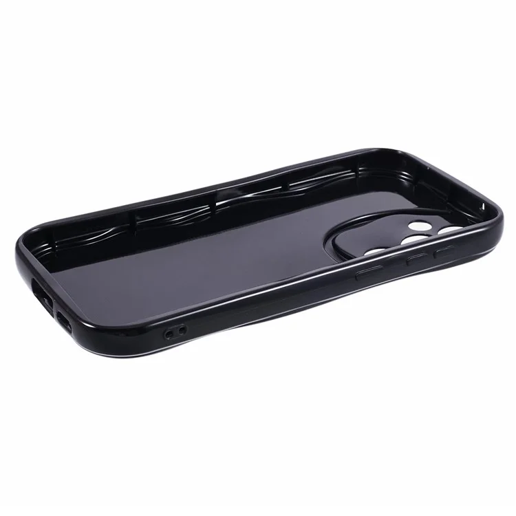 YX Series Per Samsung Galaxy S23 FE Custodia per telefono Forma a onda Copertura morbida in TPU (Taglio preciso) - Nero