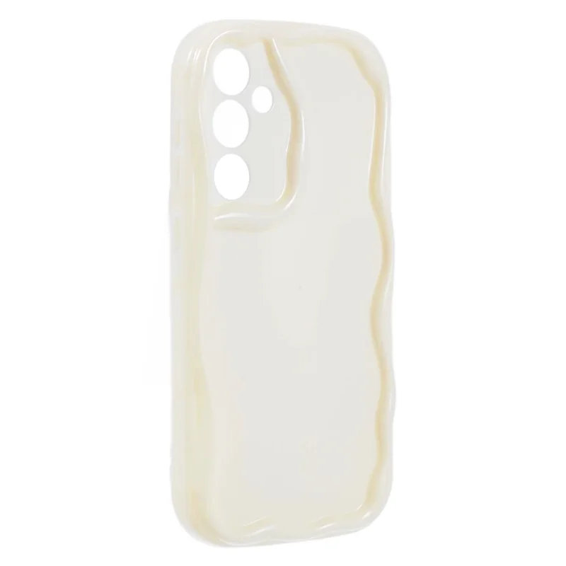 YX Series For Samsung Galaxy S23 FE Phone Case Wave Shape Soft TPU Cover (Precise Cutout) - White