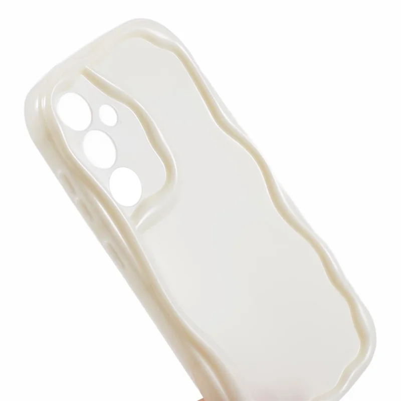 YX Series For Samsung Galaxy S23 FE Phone Case Wave Shape Soft TPU Cover (Precise Cutout) - White