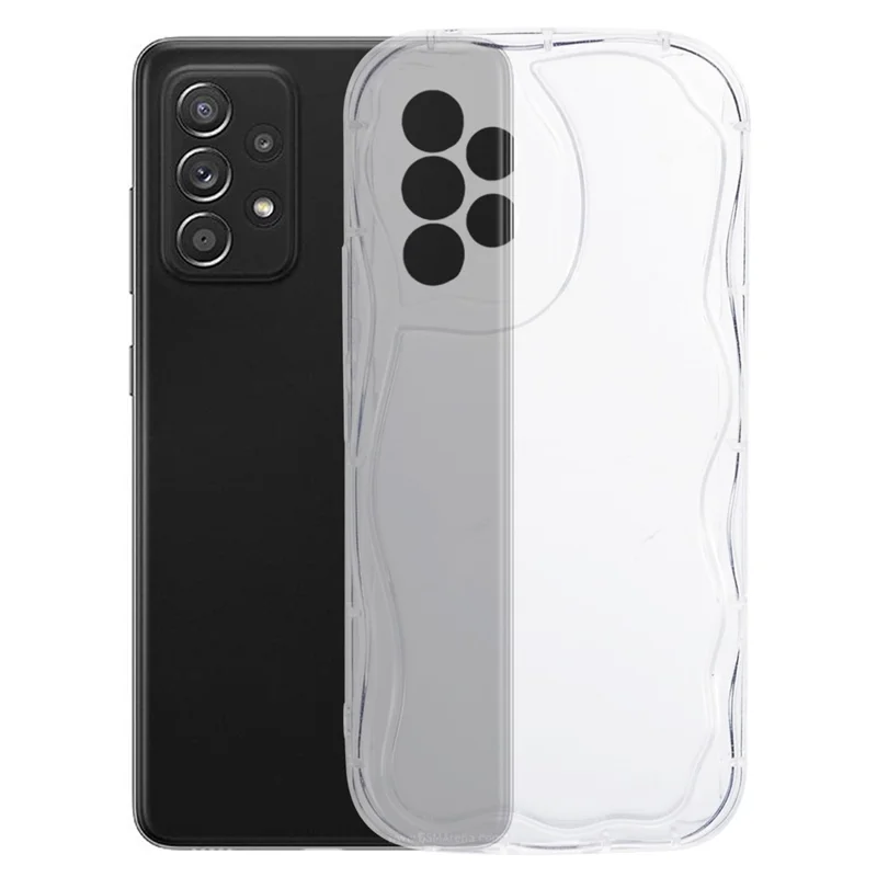 YX Series For Samsung Galaxy A52 4G / A52 5G / A52s 5G TPU Case Wave Shape Precise Cutout Phone Cover - Transparent