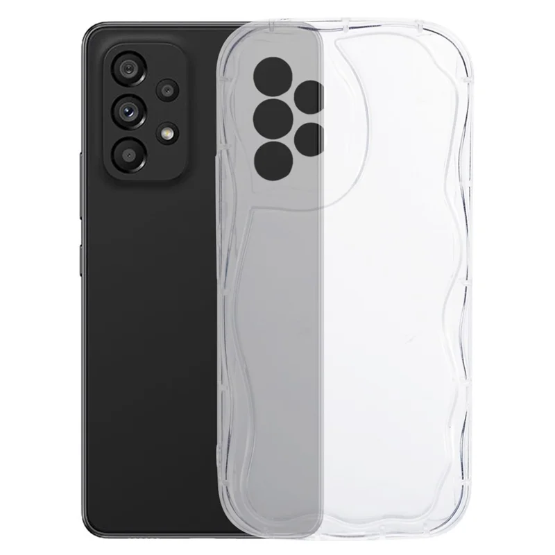 YX Series For Samsung Galaxy A33 5G TPU Case Curly Wave Frame Phone Cover (Precise Cutout) - Transparent