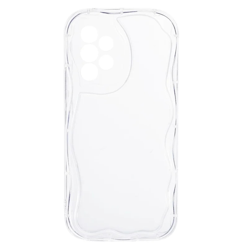 YX Series For Samsung Galaxy A33 5G TPU Case Curly Wave Frame Phone Cover (Precise Cutout) - Transparent