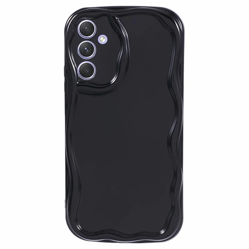 YX Series For Samsung Galaxy A14 5G / A14 4G Case Wave Curly TPU Phone Protective Cover (Precise Cutout) - Black