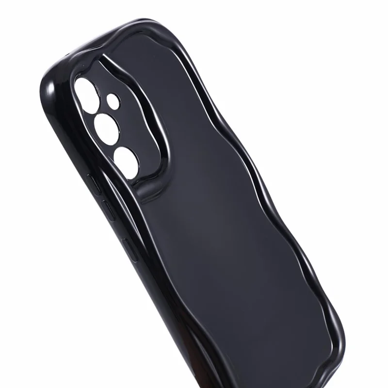 YX Series For Samsung Galaxy A14 5G / A14 4G Case Wave Curly TPU Phone Protective Cover (Precise Cutout) - Black