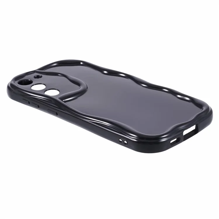 YX Series Per Samsung Galaxy S23+ TPU Case Wave Shape Phone Cover (Taglio Preciso) - Nero