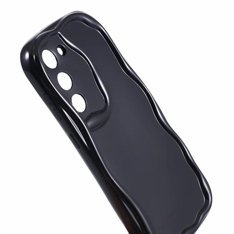YX Series Per Samsung Galaxy S23+ TPU Case Wave Shape Phone Cover (Taglio Preciso) - Nero