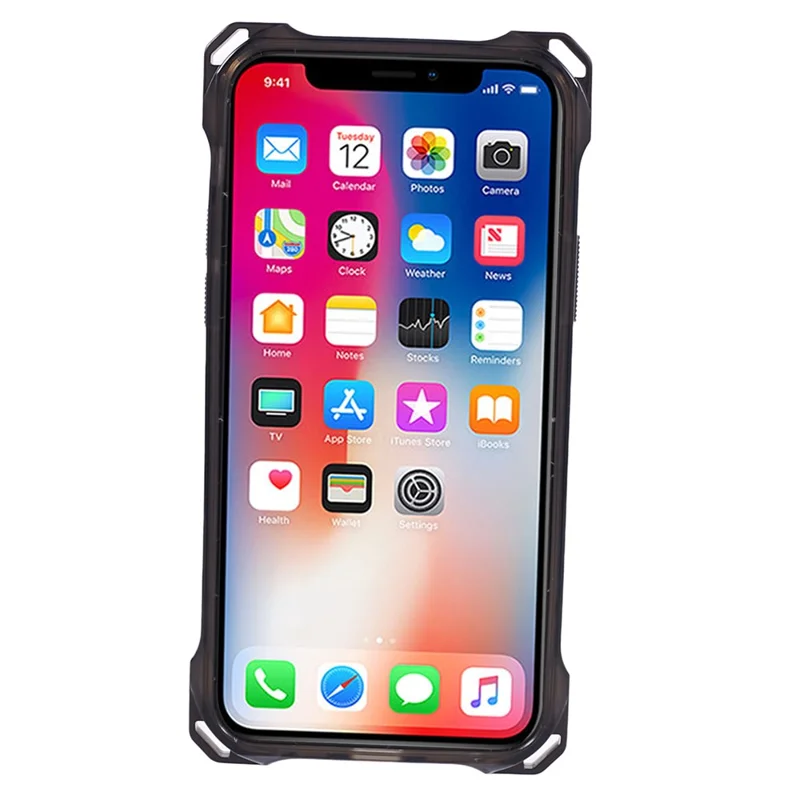 For iPhone 12 Pro Max Clear Phone Case TPU+Acrylic Anti-Scratch Cover - Transparent Black