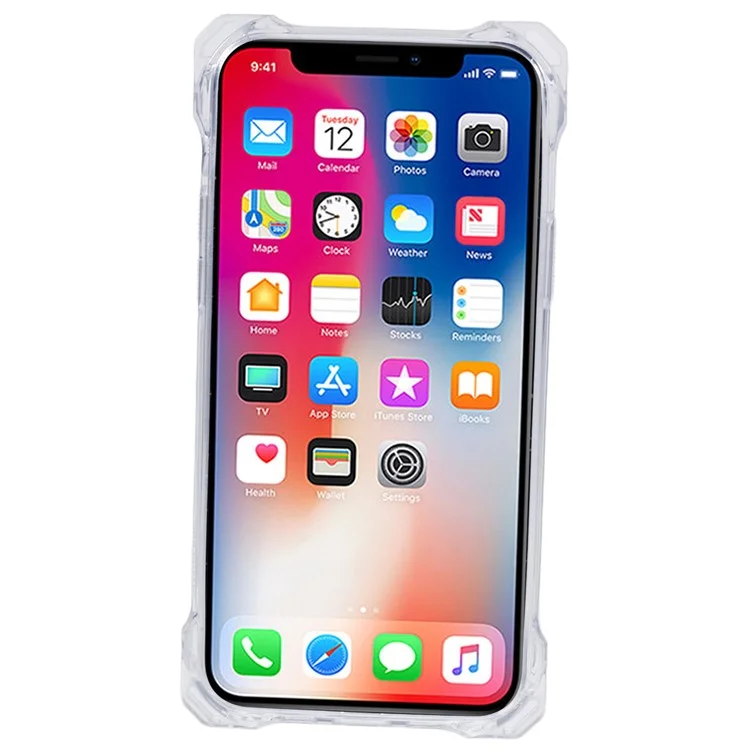 For iPhone 12 / 12 Pro Phone Case TPU+Acrylic Fall Prevention Protective Cover - Transparent