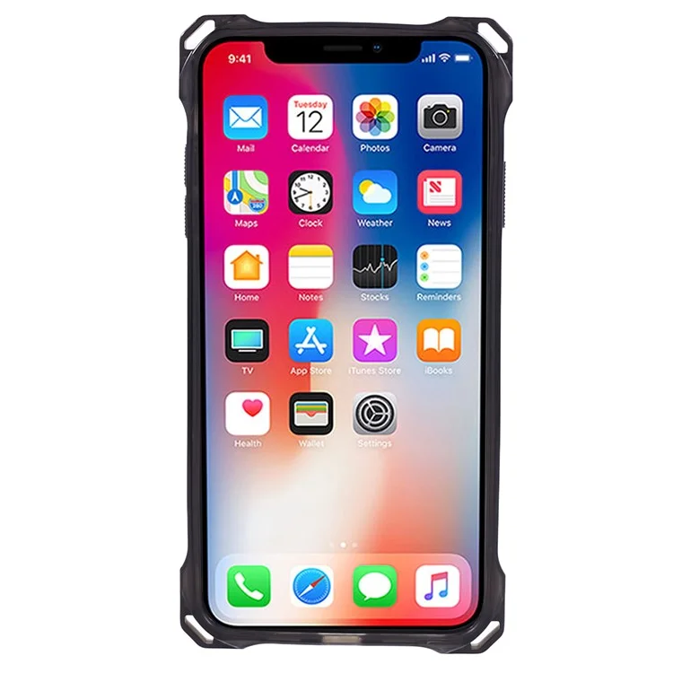 Funda para iPhone XS Max Carcasa TPU Marco Transparente Acrílico Posterior Cubierta del Teléfono - Negro Transparente