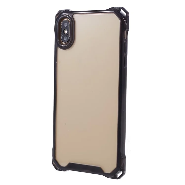 Funda para iPhone XS Max Carcasa TPU Marco Transparente Acrílico Posterior Cubierta del Teléfono - Negro Transparente