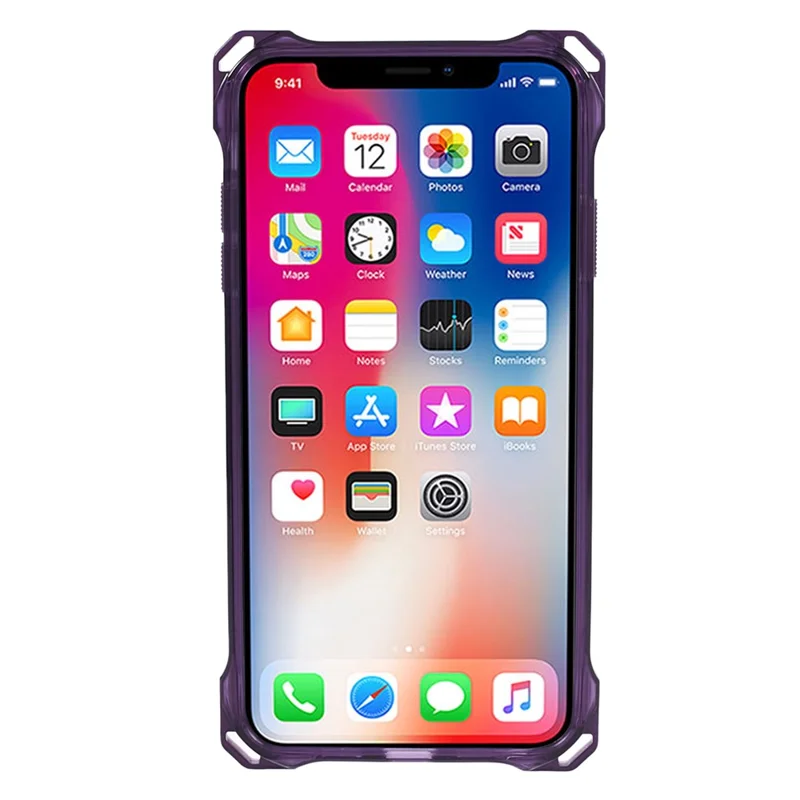 For iPhone XS Max Case TPU Frame Clear Acrylic Back Phone Cover - Transparent Purple