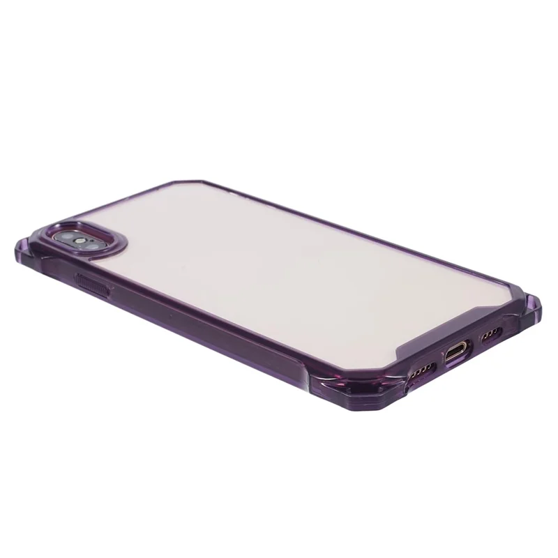For iPhone XS Max Case TPU Frame Clear Acrylic Back Phone Cover - Transparent Purple