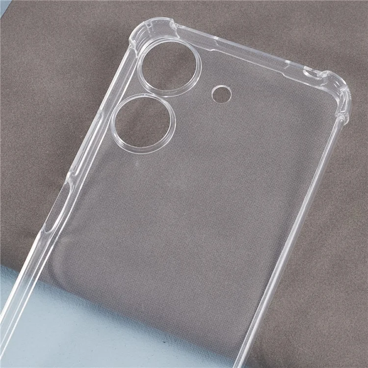 For Xiaomi Redmi 13C 4G / Poco C65 4G Case TPU Drop-resistant Phone Back Cover with Lanyard - Transparent