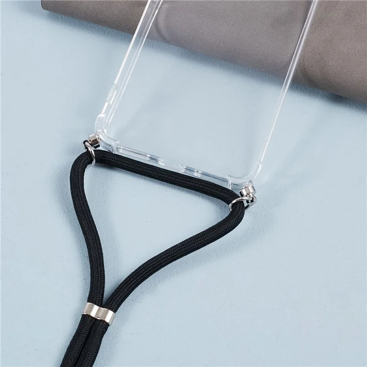 For Xiaomi Redmi 13C 4G / Poco C65 4G Case TPU Drop-resistant Phone Back Cover with Lanyard - Transparent