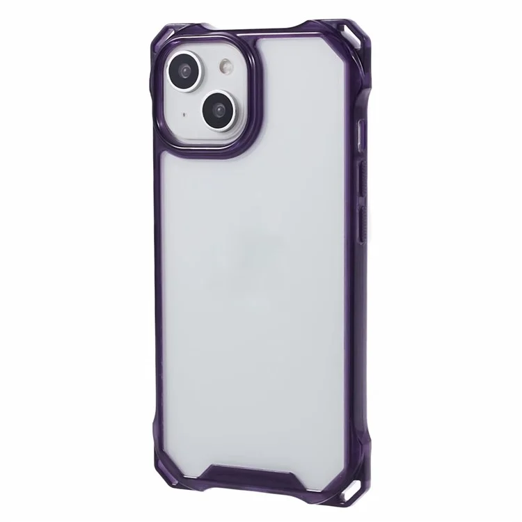 TPU+Acrylic Phone Cover for iPhone 15 Case Anti-Drop Shockproof Slim Phone Shell - Transparent Purple