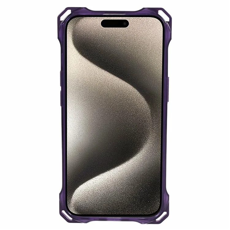 TPU+Acrylic Phone Cover for iPhone 15 Case Anti-Drop Shockproof Slim Phone Shell - Transparent Purple