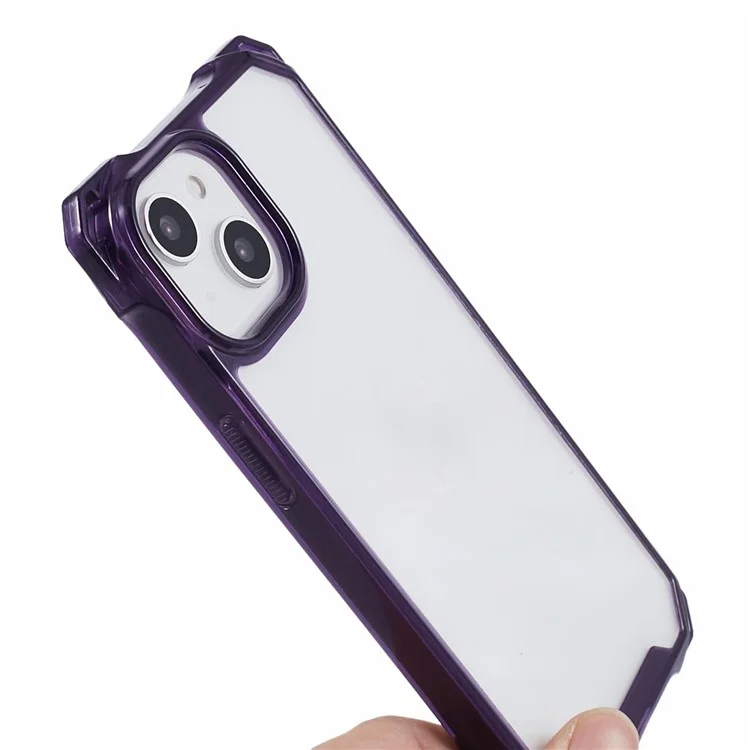 Für iPhone 13 6.1 Zoll Slim Case Anti-Drop TPU+Acrylic Phone Cover - Transparent Lila