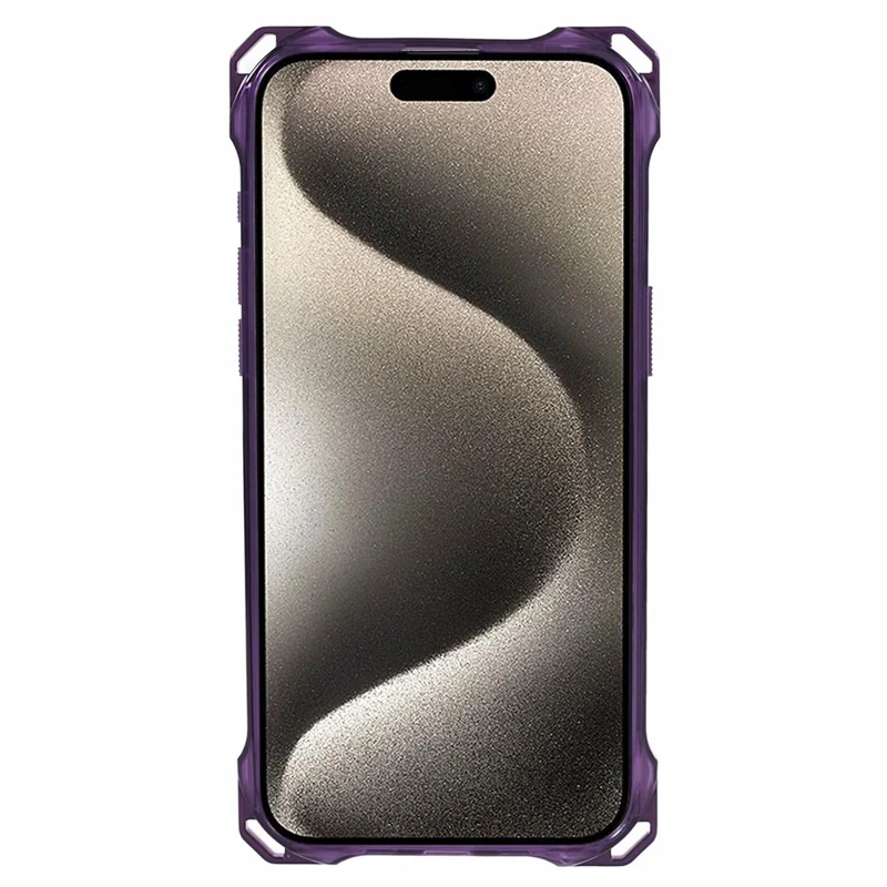 For iPhone 15 Pro Protective Case Reinforced Corner Clear Phone Cover - Transparent Purple