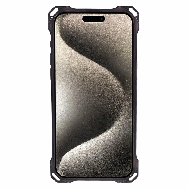For iPhone 15 Pro Protective Case Reinforced Corner Clear Phone Cover - Transparent Black