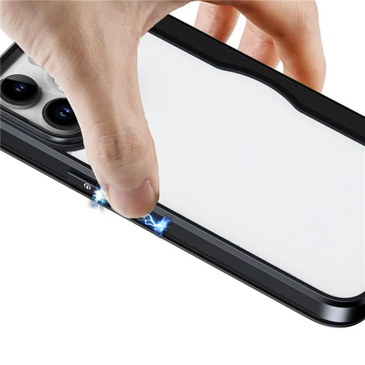 Чехлы для iPhone 14 Pro Max с блокировкой RFID, TPU+акрил+PU для держателя карты - черный