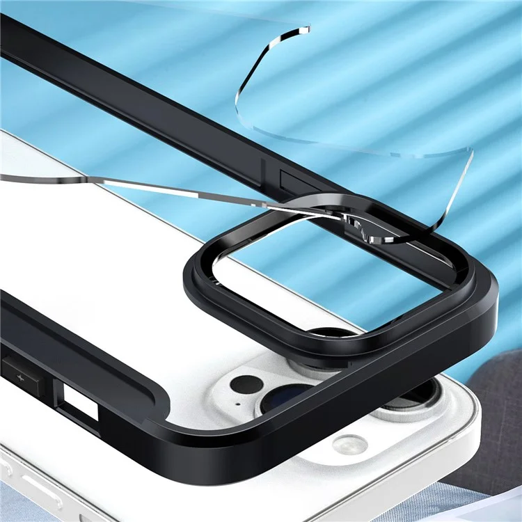 Чехлы для iPhone 14 Pro Cell Phone из ТПУ+акрила+PU с блокировкой RFID и держателем для карт - черный