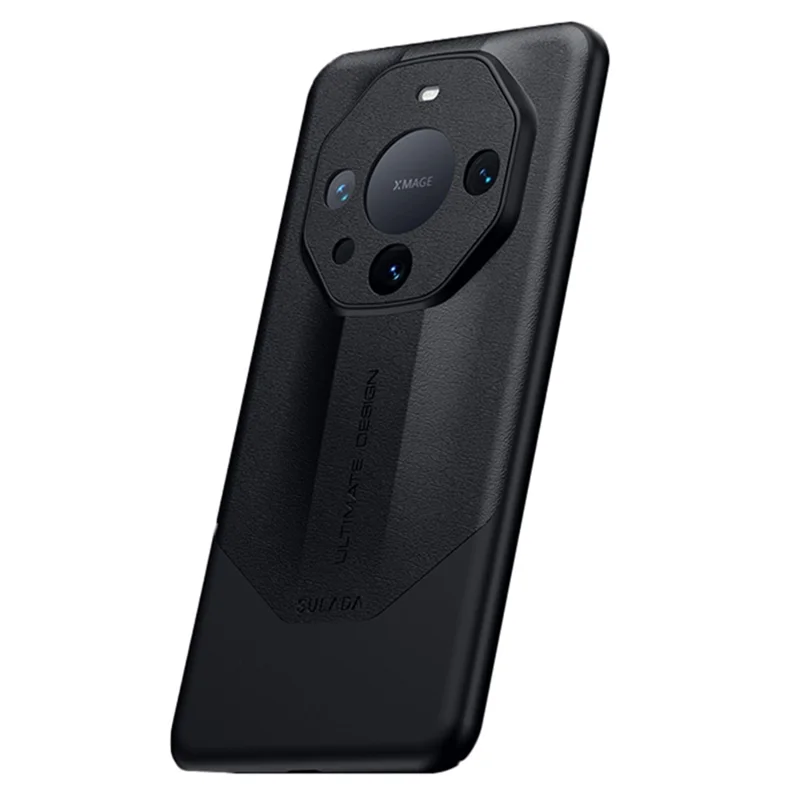 SULADA Pour Étui Téléphone Huawei Mate 60, Coque PC Enduit de Cuir PU - Noir