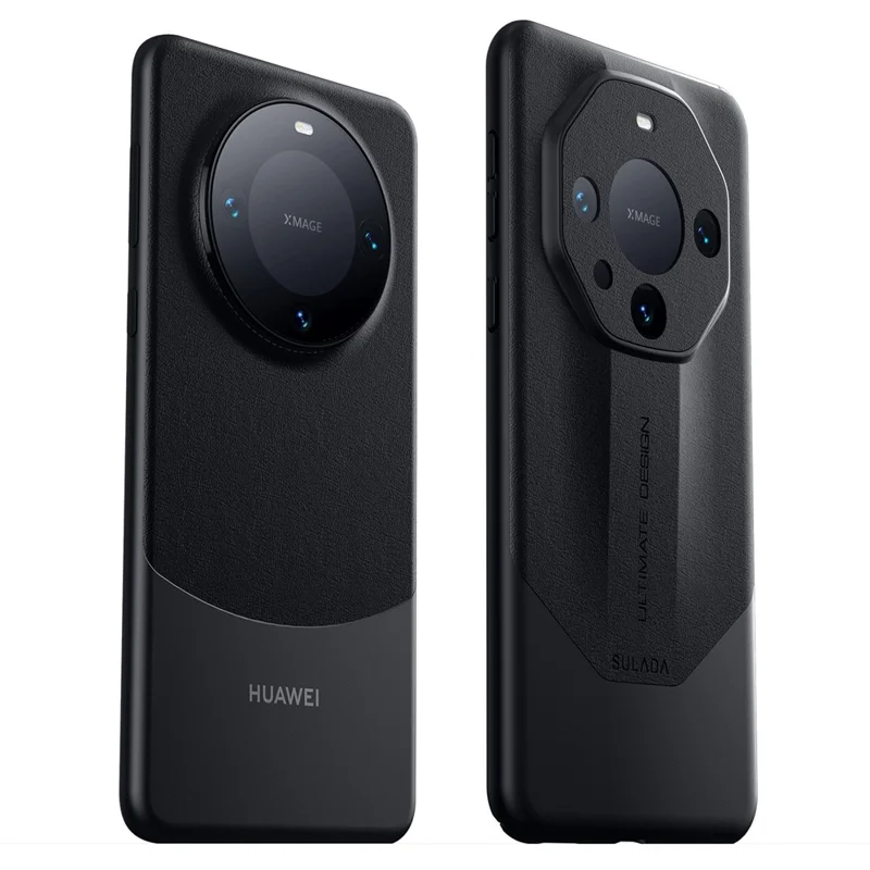 SULADA Pour Étui Téléphone Huawei Mate 60, Coque PC Enduit de Cuir PU - Noir