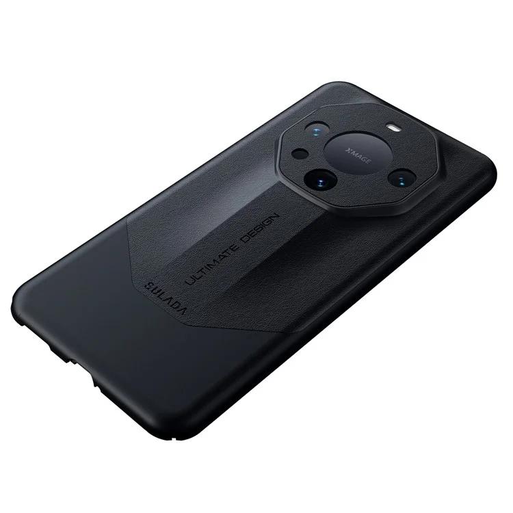 SULADA Für Huawei Mate 60 Pro Hülle PC beschichtet mit PU-Leder Anti-Drop-Handy-Schale - Schwarz