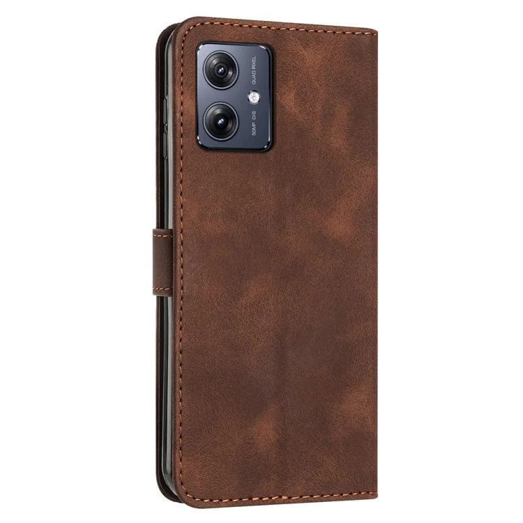 Pour Motorola Moto G54 5G Buteul Tranglet Couverture Imprisé - Brun