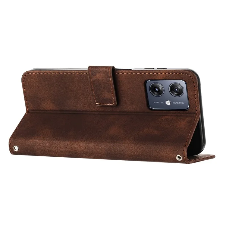 Pour Motorola Moto G54 5G Buteul Tranglet Couverture Imprisé - Brun