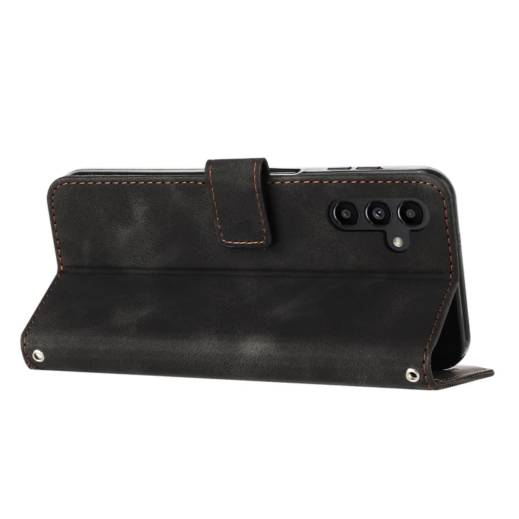 Für Samsung Galaxy A15 4G Hülle Anti-Drop PU-Leder Wallet Cover - Schwarz