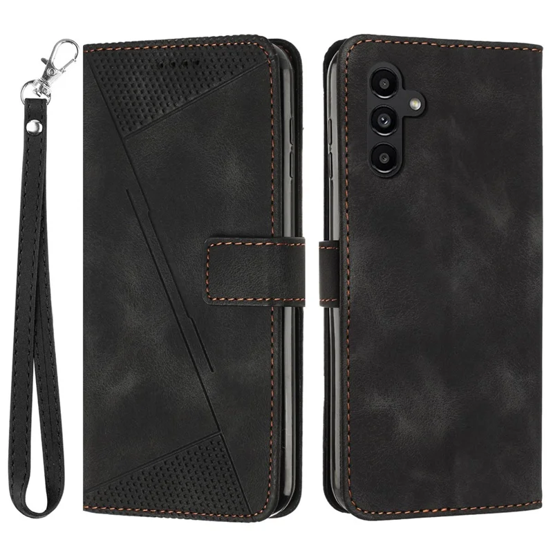Para Samsung Galaxy A05s 4G Case Stand Carteira Capa de Telefone de Couro - Preto