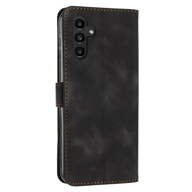 Para Samsung Galaxy A05s 4G Case Stand Carteira Capa de Telefone de Couro - Preto