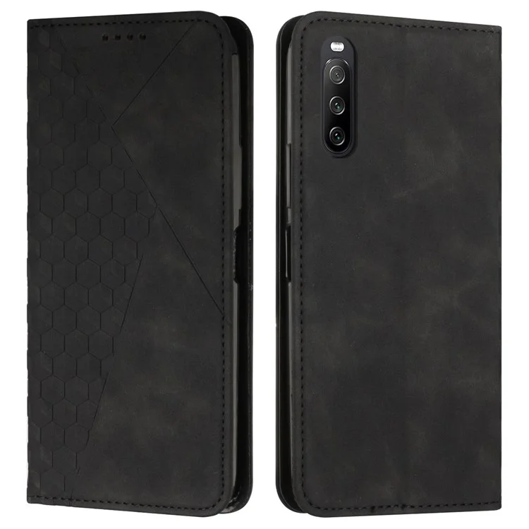 For Sony Xperia 10 V Case Stand Skin-touch Wallet Phone Cover PU Leather Mobile Phone Shell - Black
