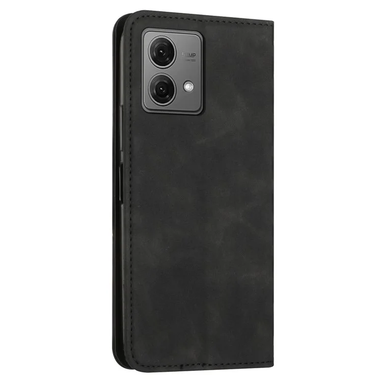 Für Motorola Moto G84 5G Case Bedruckter Standhaut PU-Leder-Telefonschale Geldbörse - Schwarz