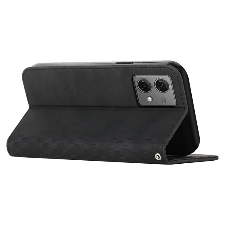 Für Motorola Moto G84 5G Case Bedruckter Standhaut PU-Leder-Telefonschale Geldbörse - Schwarz
