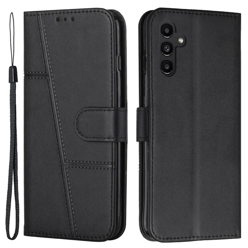 Para Samsung Galaxy A05s 4G Case Capa Protetora de Couro PU - Preto