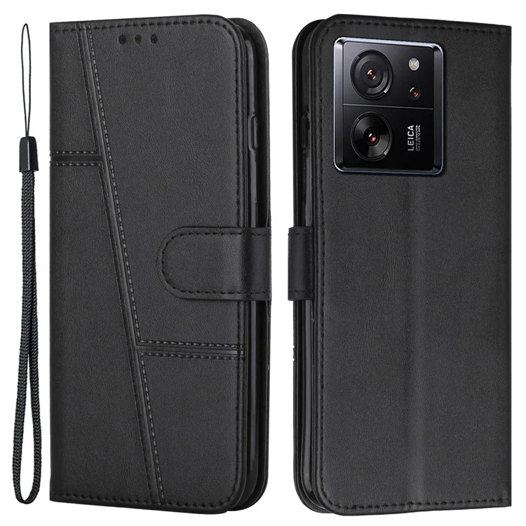 For Xiaomi 13T / 13T Pro / Redmi K60 Ultra Case Wallet Shockproof Phone Stand Cover - Black