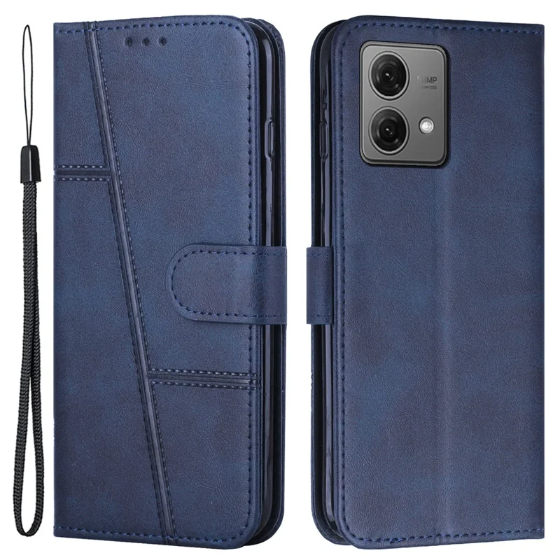 For Motorola Moto G84 5G Case Anti-scratch Wallet Phone Leather Cover - Sapphire