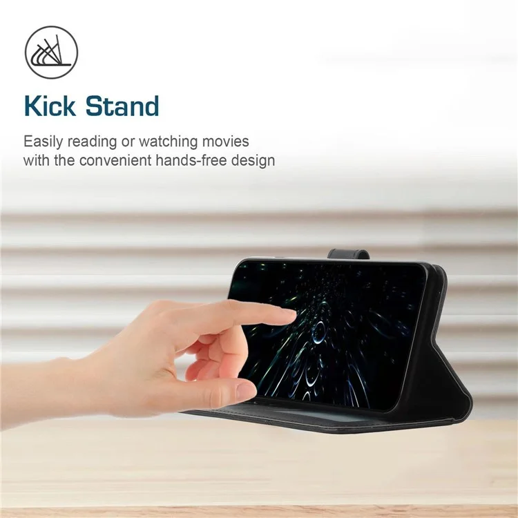 For itel S23 Phone Case Stand Wallet PU Leather Mobile Phone Cover - Black