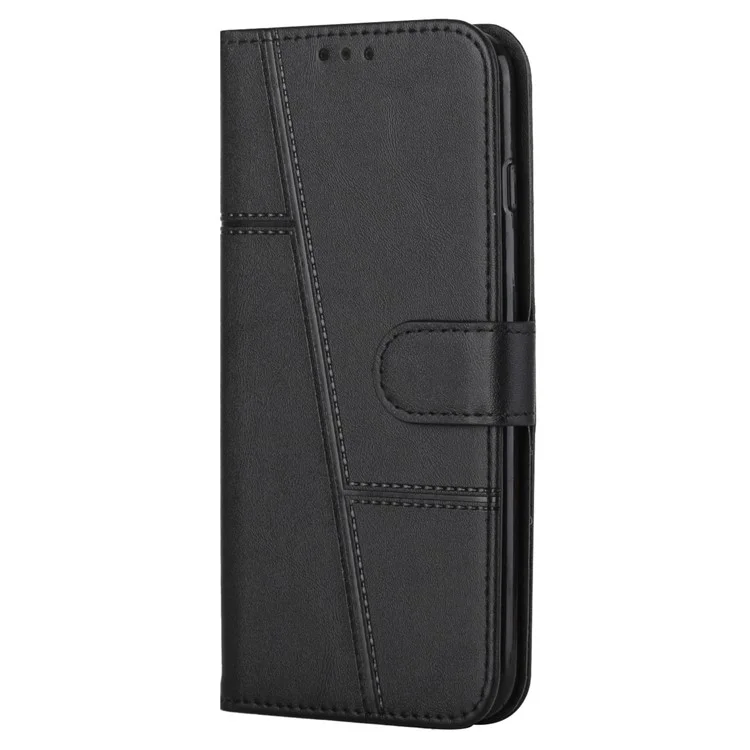 For itel S23 Phone Case Stand Wallet PU Leather Mobile Phone Cover - Black