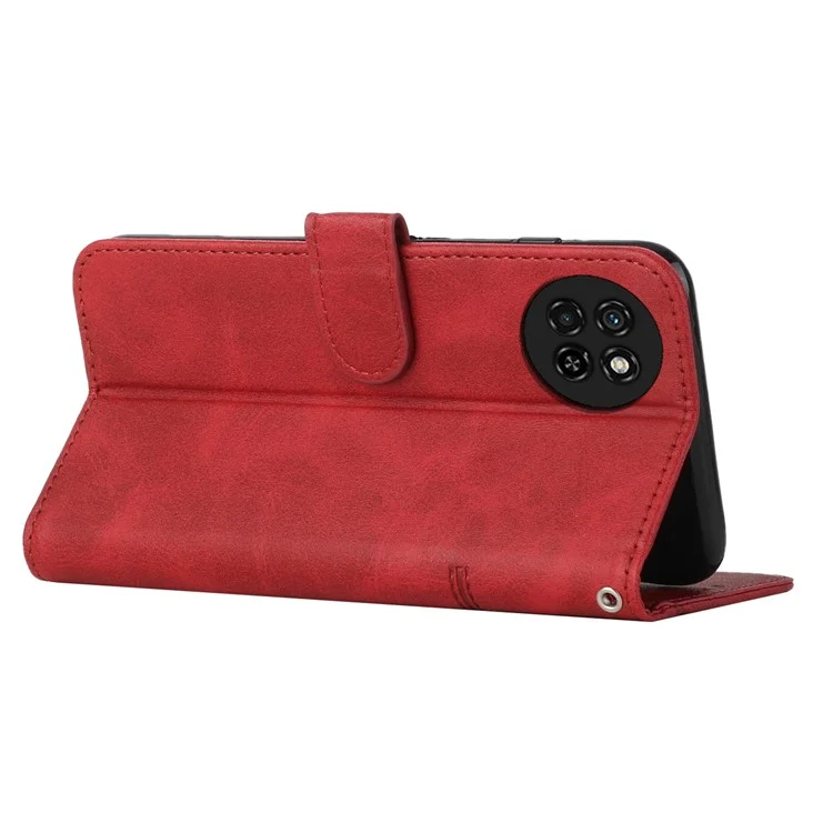 For itel S23 Phone Case Stand Wallet PU Leather Mobile Phone Cover - Red