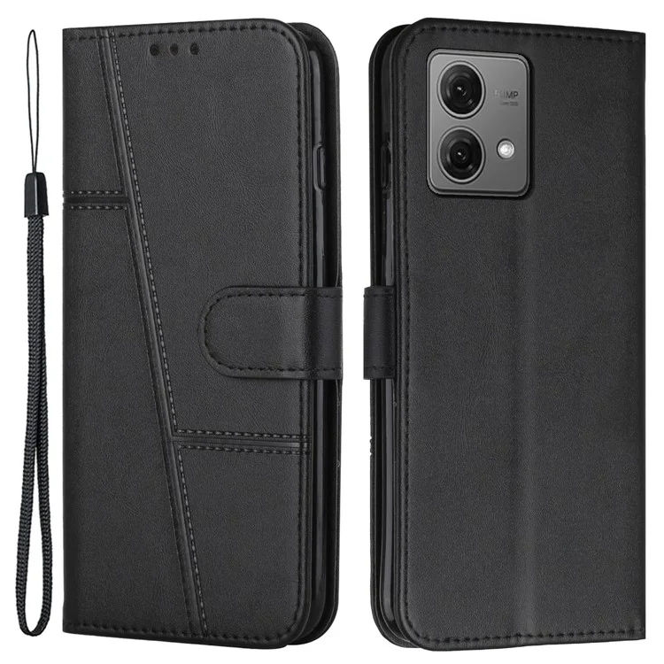 Para Motorola Edge 40 Neo 5G Funda Cierre Magnético Cartera de Cuero Funda Móvil - Negro