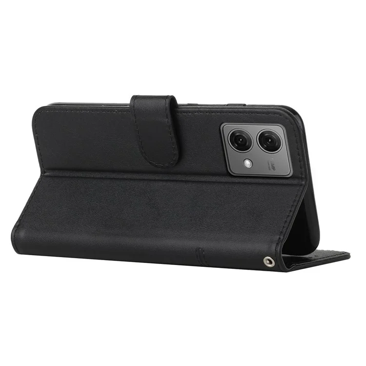 Para Motorola Edge 40 Neo 5G Funda Cierre Magnético Cartera de Cuero Funda Móvil - Negro