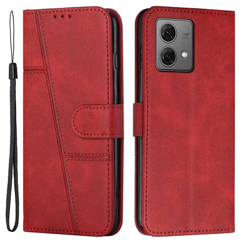 For Motorola Edge 40 Neo 5G Case Magnetic Clasp Leather Wallet Phone Cover - Red