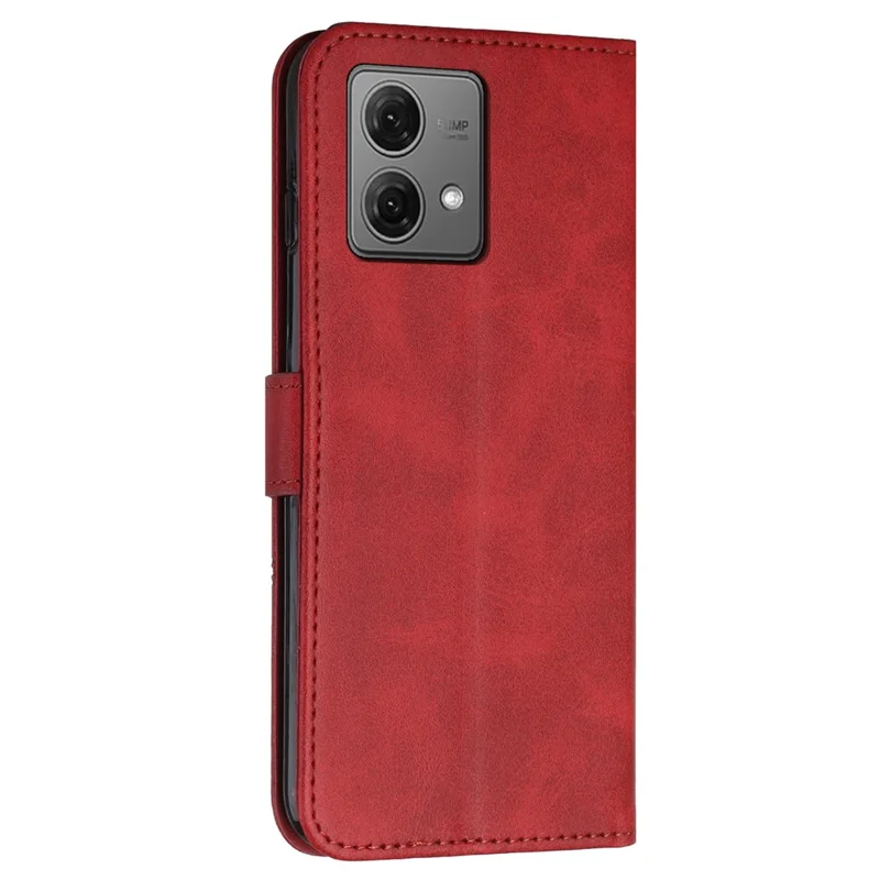 For Motorola Edge 40 Neo 5G Case Magnetic Clasp Leather Wallet Phone Cover - Red