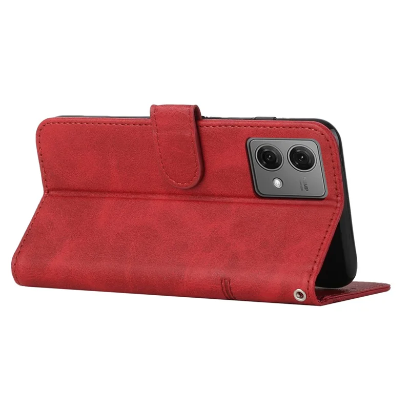 For Motorola Edge 40 Neo 5G Case Magnetic Clasp Leather Wallet Phone Cover - Red