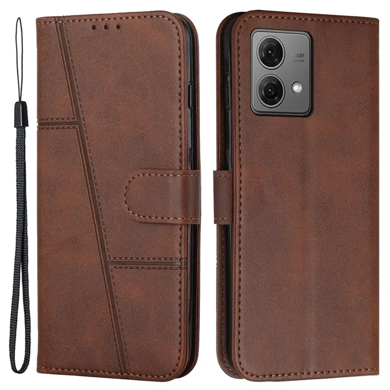 For Motorola Edge 40 Neo 5G Case Magnetic Clasp Leather Wallet Phone Cover - Brown