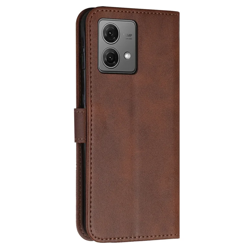 For Motorola Edge 40 Neo 5G Case Magnetic Clasp Leather Wallet Phone Cover - Brown