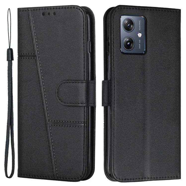 Para o Motorola Moto G54 5G Case Carteira Stand Full Protection Phone Cover - Preto